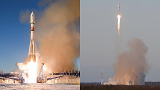 Soyuz21b launches new GLONASSM navigation satellite [upl. by Nosliw113]