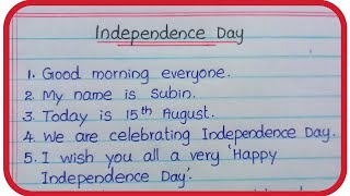 Independence Day speech in English independenceday speech [upl. by Aenit]