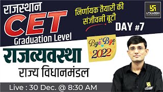 राजव्यवस्था Polity 7  Important Questions Rajasthan CET Graduation Exam PreparationKuldeep Sir [upl. by Atteloiv]