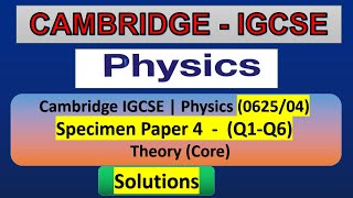 IGCSE Physics paper 4specimen paper 40625042023 Q1Q7 specimenpaperigcsephysicscambridgeigcse [upl. by Airdnaxila]