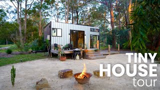 Off Grid Tiny Home Riverside  Port Macquirie Australia  Tiny House Tour  Episode 022 [upl. by Neelyad]