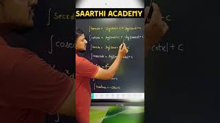 Integration Formulas IMP  maths integration class12 revision formula saarthiacademyknp [upl. by Llydnek]