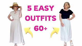 5 Low Effort Summer Outfits For Women Over 60 [upl. by Onirotciv]