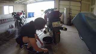 2014 Yamaha FJR1300 Final Drive Oil Change  do this at every oil change  preventative maintenance [upl. by Ariaic]