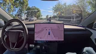 Tesla FSD 132 Picks Up Passengers Then Heads Onto Highway [upl. by Ellingston]