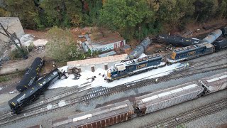 A CSX Derailment at Howell Mill Yard Conrail Leads a Stack and More [upl. by Nero]