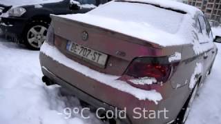 BMW E60 530D Cold start  Straight pipes [upl. by Llenehs827]