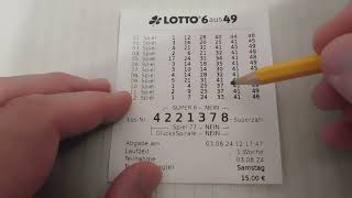 Lotto 6 aus 49 Lottoschein auswerten  Haben wir was gewonnen [upl. by Eciralc]