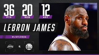 LeBron James drops TRIPLEDOUBLE in 2OT win vs Warriors 😱  NBA on ESPN [upl. by Cilegna]