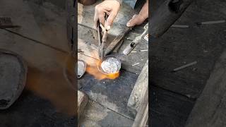 Melting Silver In Primitive Way ShortsVideo [upl. by Anayra]