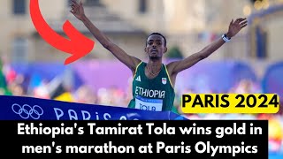 Tamirat Tola wins gold in mens marathon at Paris Olympics [upl. by Pember209]