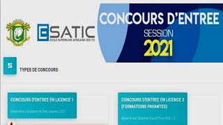 Concours DEntrée A LESATIC Ecole Supérieure Africaine Des TIC Session 2021 Disponibles [upl. by Amador914]