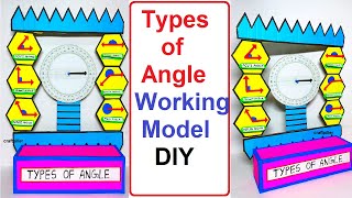 types of angles maths working model for maths exhibition  diy  craftpiller [upl. by Teriann]