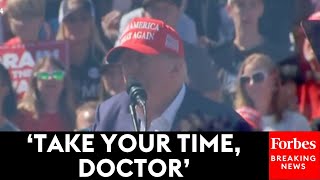 DRAMATIC MOMENT Trump Calls For Medic As Wisconsin RallyGoer Experiences Medical Emergency [upl. by Sindee127]