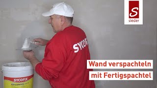 Trockenbau und Wand Spachtel  Raufaser überspachteln mit Fertigspachtel  Sycofix Tutorials [upl. by Tjon]