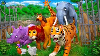 The Great Zoo Escape Forest Wild Animals vs Gorilla Trap  Animal Revolt Battles  Funny Animals [upl. by Anitsyrhc]