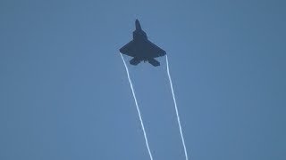 Hawaii F22s FULL VERTICAL Unrestricted Climbs at Honolulu HNL [upl. by Bardo]