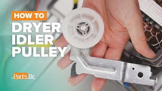 How to replace the idler pulley assembly part  DC9300634A on a Samsung dryer [upl. by Haraz]