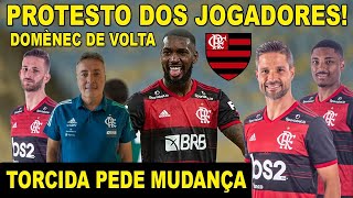 JOGADORES DO FLAMENGO FAZEM PROTESTO X JORNALISTA DOMÈNEC DE VOLTA AO MENGÃO TORCIDA PEDE MUDANÇA [upl. by Waylon638]