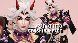 The Sims 4  ARATAKI ITTO GENSHIN IMPACT   CC Links  Create A Sims [upl. by Aihppa637]