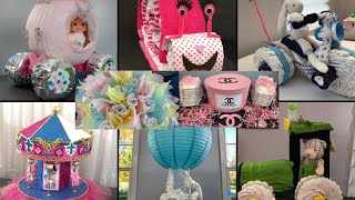 14 DIAPER CAKES FOR BABY SHOWER GIFT  IDEAS BABY [upl. by Dell]