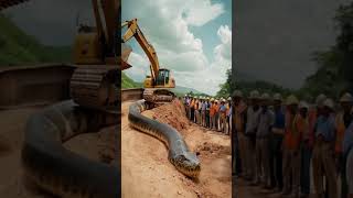 Wow Amazing  Excavator giant catches anaconda snake short snake snakevideo anaconda amazing [upl. by Glenden958]