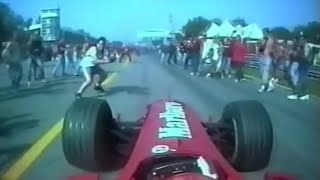 Schumacher somehow avoids hitting fans after track invasion Italy 2000 [upl. by Atihcnoc942]