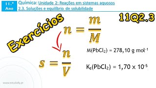 Como calcular a solubilidade através da massa  11º  Q23 [upl. by Nicholson548]