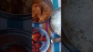 Today lunchbox recipe  chicken kulambu with 65 shortsfeed lunchboxides lunchbox chicken65 [upl. by Lanti]