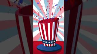 Patriotic Hat Animation over American Flag Background Video  WaveBreak Media shorts [upl. by Esorrebma885]