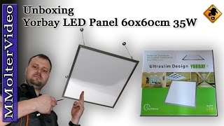 Yorbay LED Panel 60x60cm 35W Deckenleuchte Penelleuchte  Unboxing [upl. by Anatollo]