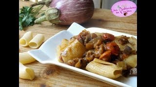 Pasta con Melanzane Pomodorini e Pancetta [upl. by Randie128]