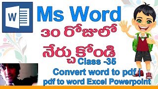 How To Convert Word File To Pdf File  Pdf File To Word  Excel  Powerpoint Formats [upl. by Elodia]