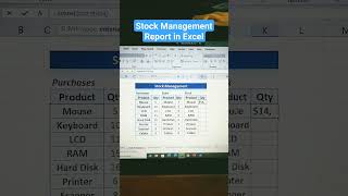 How to Make Stock Management Report in Excel shortsfeed shorts stockmanagement exceltips [upl. by Icyak]