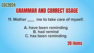 CIVIL SERVICE EXAM REVIEWER 2024GRAMMAR AND CORRECT USAGEVERBAL ABILITY [upl. by Ellenrahc825]