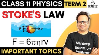 Stokes Law Class 11 Physics Derivation Term 2 Important Topics  Mechanical Properties of Fluids [upl. by Shulock]