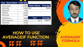 How to use the AverageIF Function in Microsoft Excel  Averageif Formula MS Excel [upl. by Atinar701]