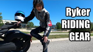 Ryker Riding Gear Helmet Jacket Kevlarlined Pants Boots Gloves  CanAm [upl. by Sapowith]