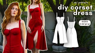 DIY COTTAGE CORE CORSET DRESS  full sewing tutorial w pattern l Juliana Corset Dress [upl. by Aniraz]