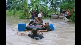 Heavy Rains Causes Flooding Battambang Banteay Meanchey Cambodia [upl. by Tneicniv]