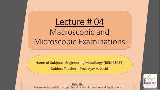 Lecture  04 Macroscopic and Microscopic Examinations [upl. by Keese245]