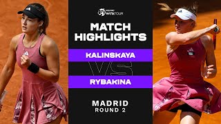 Anna Kalinskaya vs Elena Rybakina  2023 Madrid Round 2  WTA Match Highlights [upl. by Annaili]