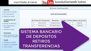 sistena bancario de depositos y retiros codigo fuente php mysql [upl. by Yrreiht]