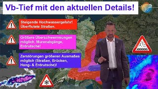 Das VbTief mit den aktuellen Details Hochwasser Alpenschnee NiederschlagsSummen Weiterer Trend [upl. by Htez152]