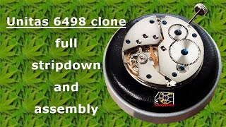 Seagull St36 Unitas 6498 Clone Watch Movement Disassembly amp Assembly [upl. by Eira507]