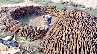 El CARBONERO Transformación de 10000 kg de leña en CARBÓN VEGETAL en la naturaleza  Documental [upl. by Eetsim]