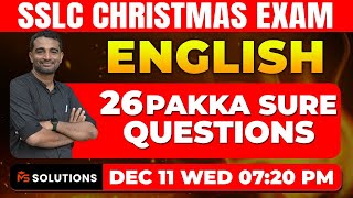 SSLC ENGLSIH CHRISTMAS EXAM  26 PAKKA SURE QUESTIONS  MS SOLUTIONS [upl. by Naanac507]