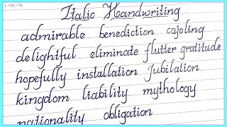 Italic calligraphy l how to write italic handwriting neatly l print handwriting [upl. by Phila]