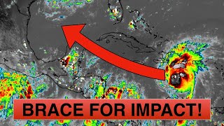 Record Breaking Hurricane Beryl heading towrads Jamaica amp potentially Texas [upl. by Sabanrab]