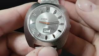 c1971 Enicar Sherpa Star day date mens vintage automatic watch [upl. by Illa989]